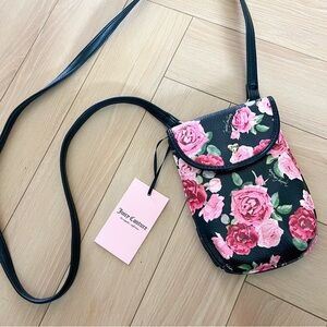 Juicy Couture Rose Crossbody wallet Phone Bag Purse